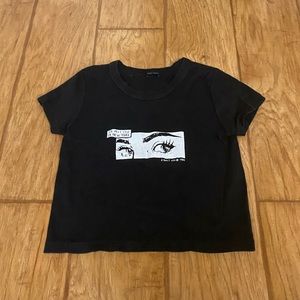 Brandy Melville, “ill meet you in new york” black tee